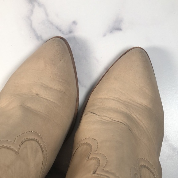 FRYE REINA Western Ankle Side Zip Bootie Neutral Leather, Size 7.5M - Picture 5 of 14